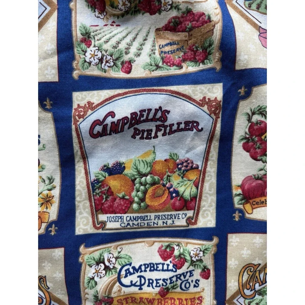 VTG 2001 Campbell Soup Labels Concord Fabrics Cotton Fabric (78x42) 2+ Yards